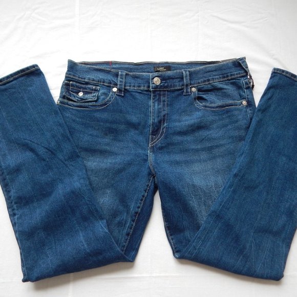 NWT MEN’S TRUE RELIGION RICKY SN FLAP Relaxed Straight Blue Indigo JEANS 38 x 34 - Picture 8 of 8